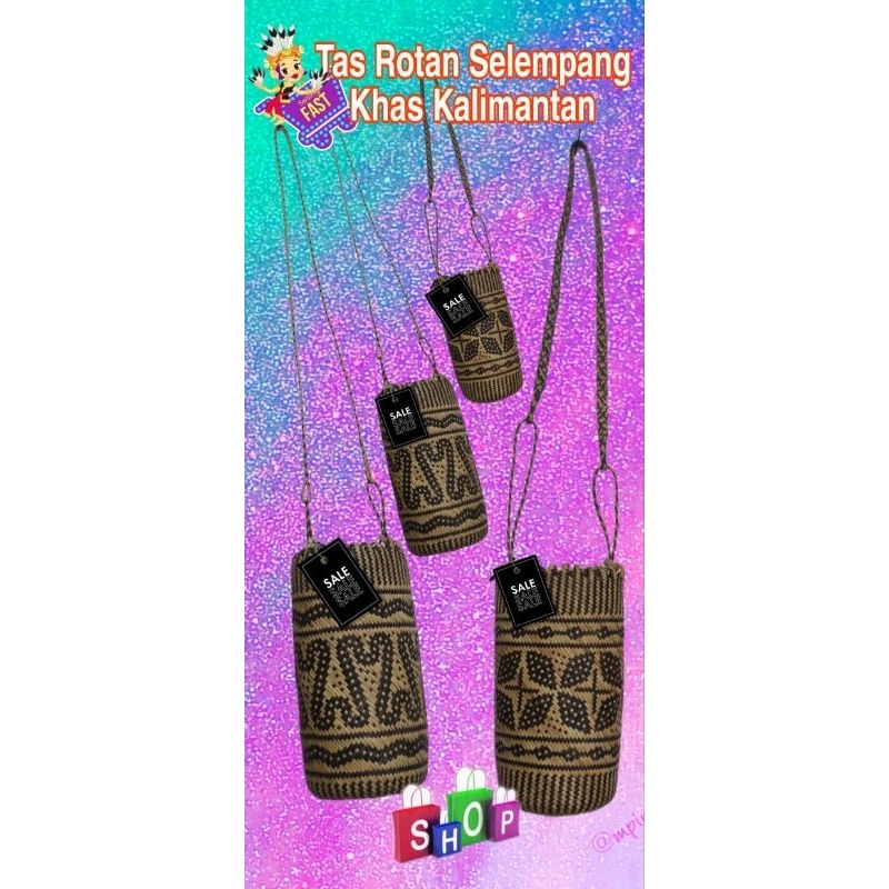 Tas rotan selempang khas suku dayak Kalimantan