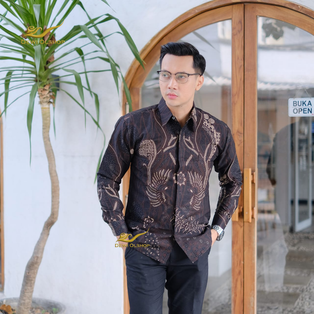 ATASAN KEMEJA BATIK SLIMFIT LENGAN PANJANG REMAJA PRIA KANTOR KONDANGAN ALISAN MASA KINI MODERN