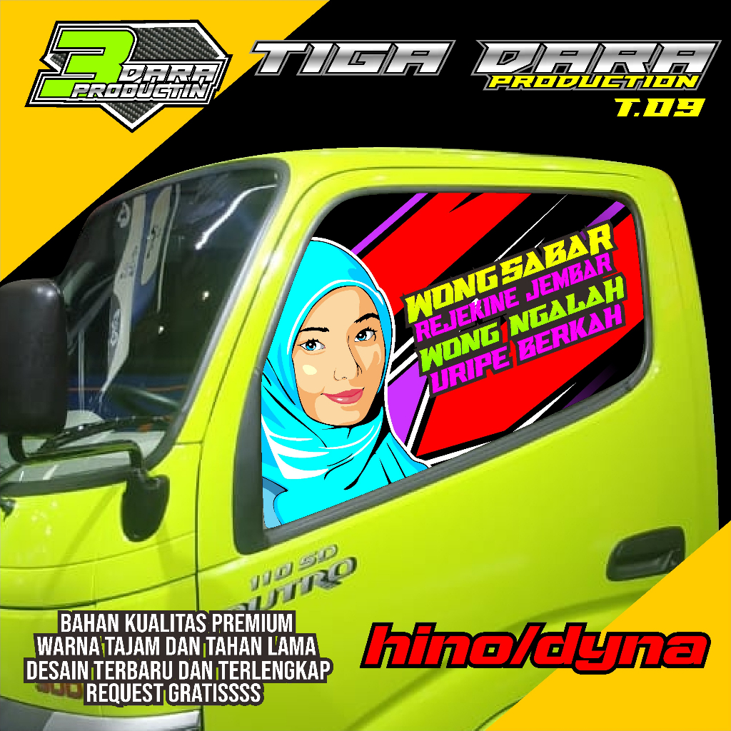 STIKER ONE WAY KACA SAMPING TRUK HINO/DYNA STIKER KACA TRUK HINO KODE 05
