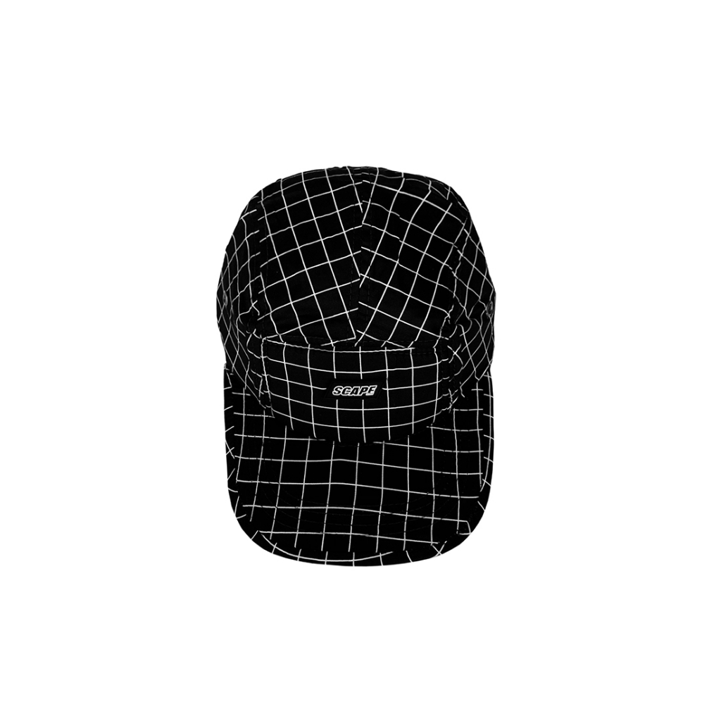 Original Scape Gear Cubic Minimalist Modern Polos Black HItam Cotton Topi Five 5 Panel Cap Pria Dewa