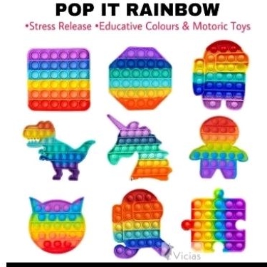mainan pop its multicolor fidget toy push buble