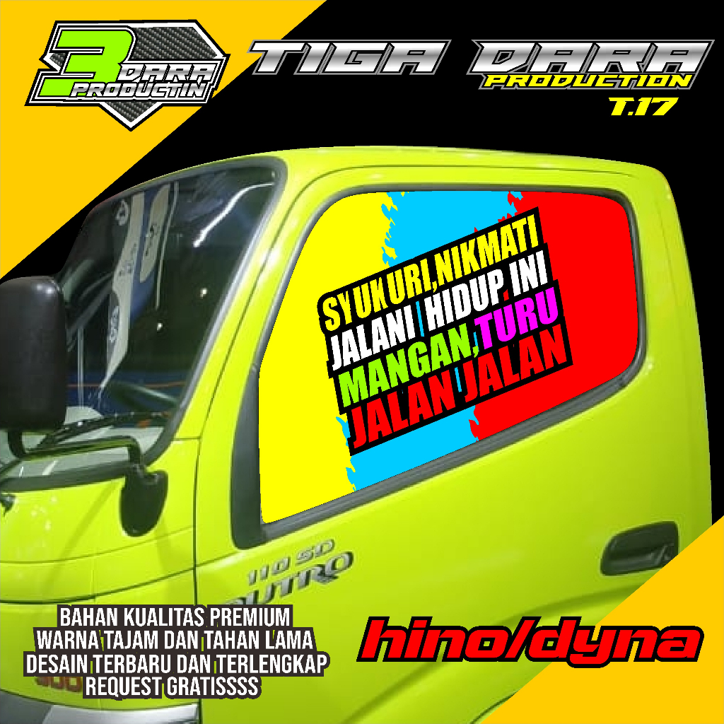 STIKER ONE WAY KACA SAMPING TRUK HINO/DYNA STIKER KACA TRUK HINO 09