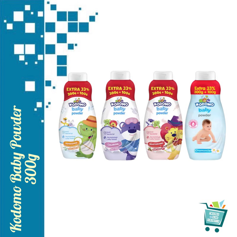 Kodomo Baby Powder 300gr + 100gr / Bedak Bayi Kodomo Refreshing with Telon Oil / Calming with Lavend