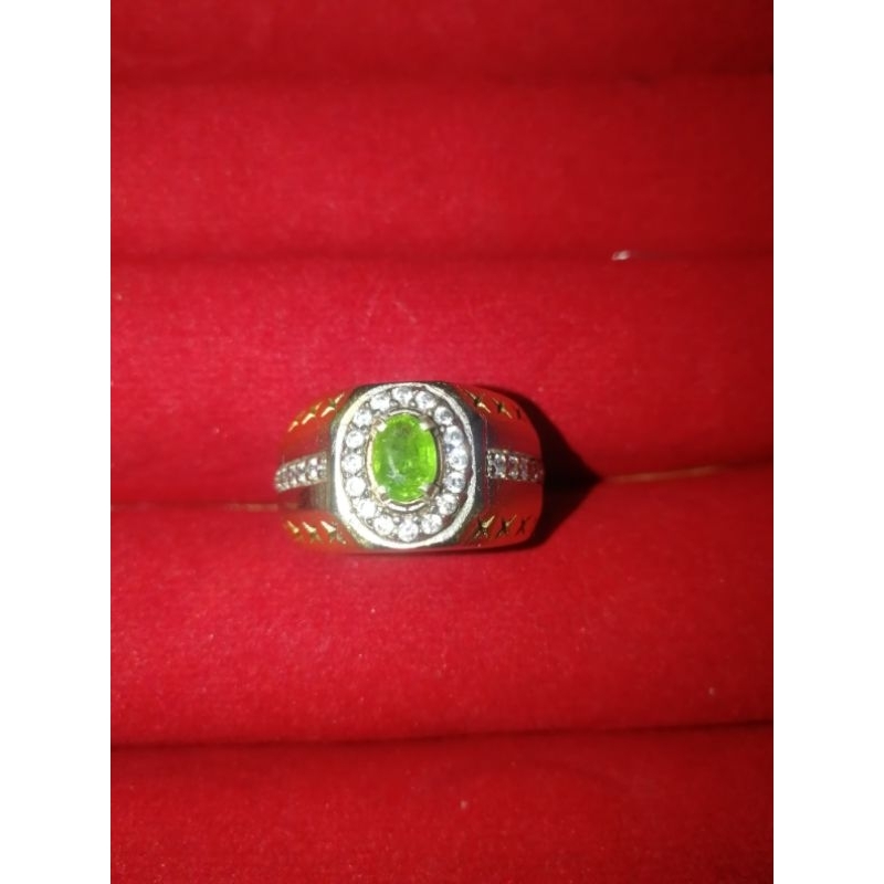 Cincin Batu Permata Natural Tsavorite Garnet plus memo