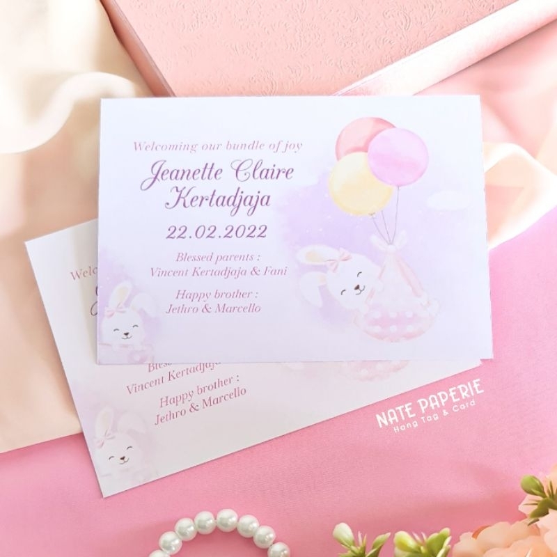 

Card Bunny Theme Baby Born