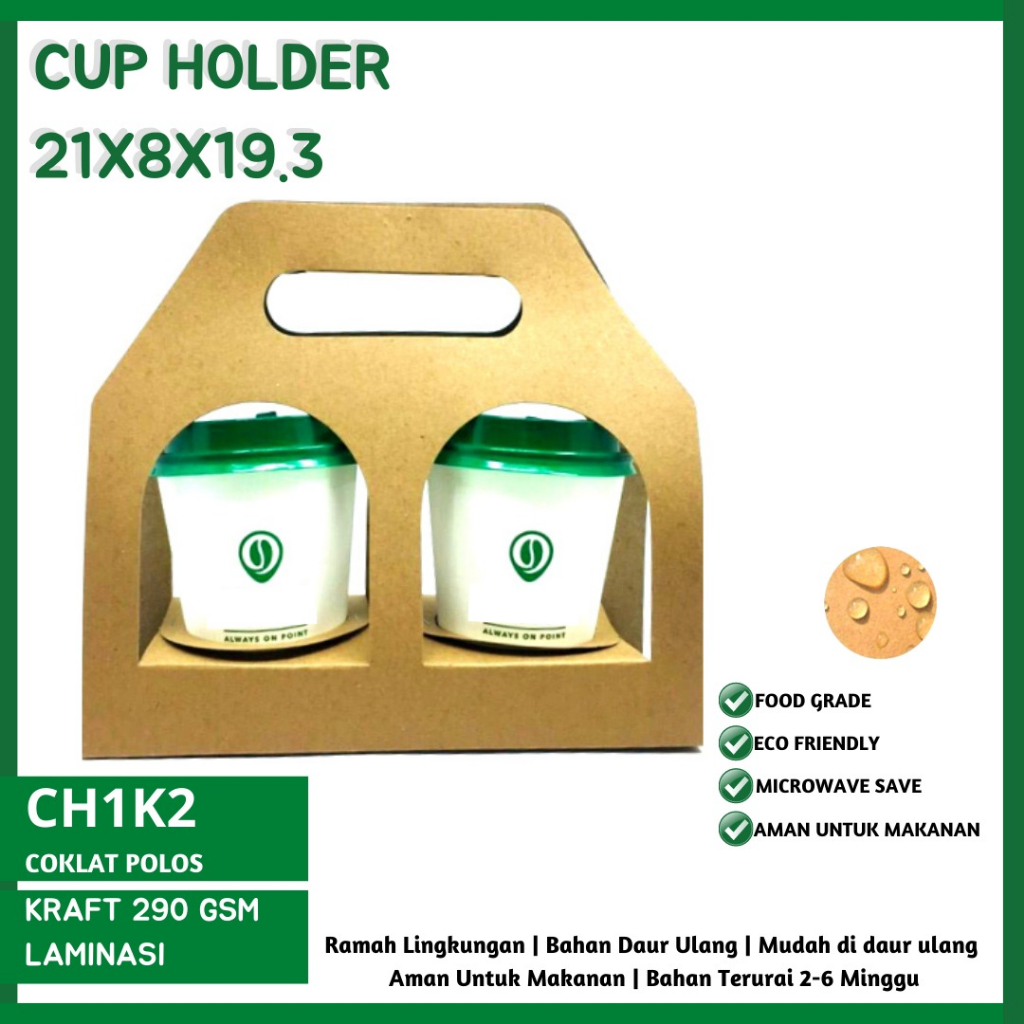 Paper Cup Holder Gelas Kopi 21X8X19.3 (CH1.K2)