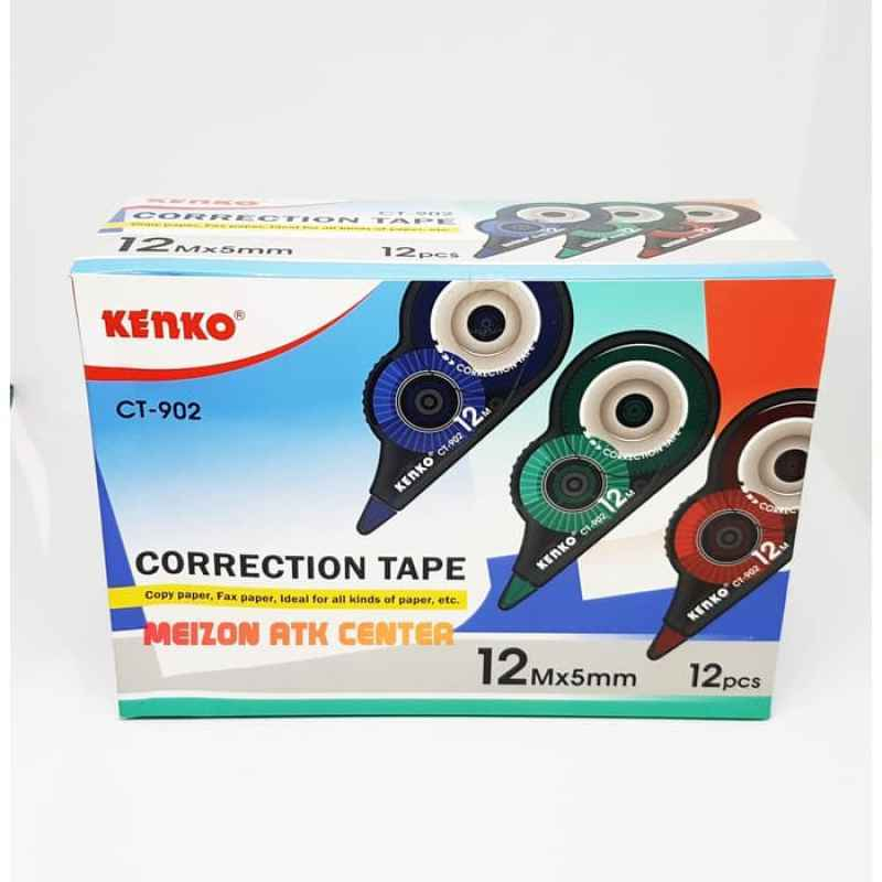 (isi 12 pcs) Tip Ex Kenko CT-902 Tip-ex Tip X Kertas Correction Tape 1 pack