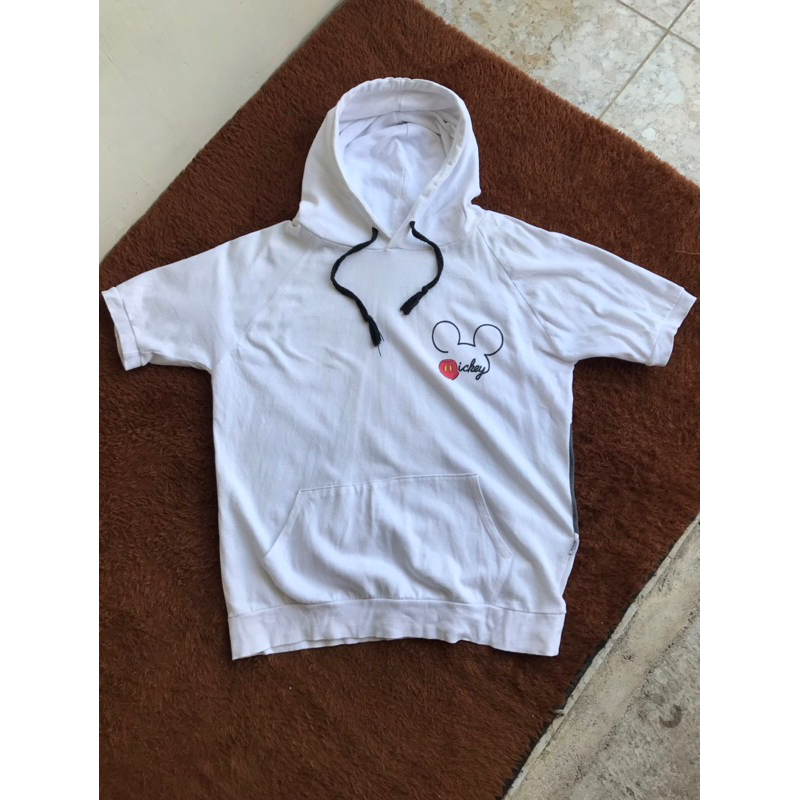 Hoodie lengan pendek Disney Tag mickey graphic used.PL