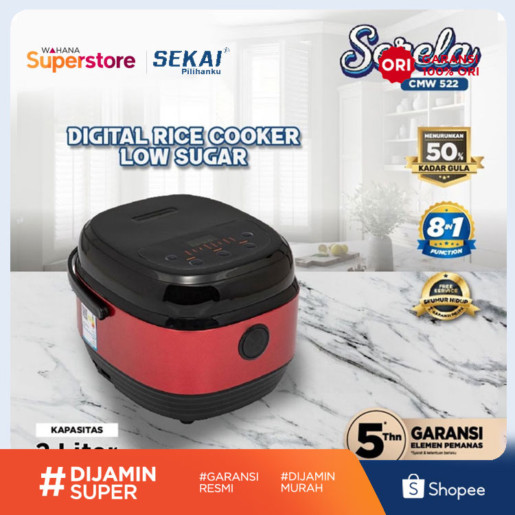 Sekai Rice Cooker Penanak Nasi 5 L CMW 522 LS | CMW522LS Merah