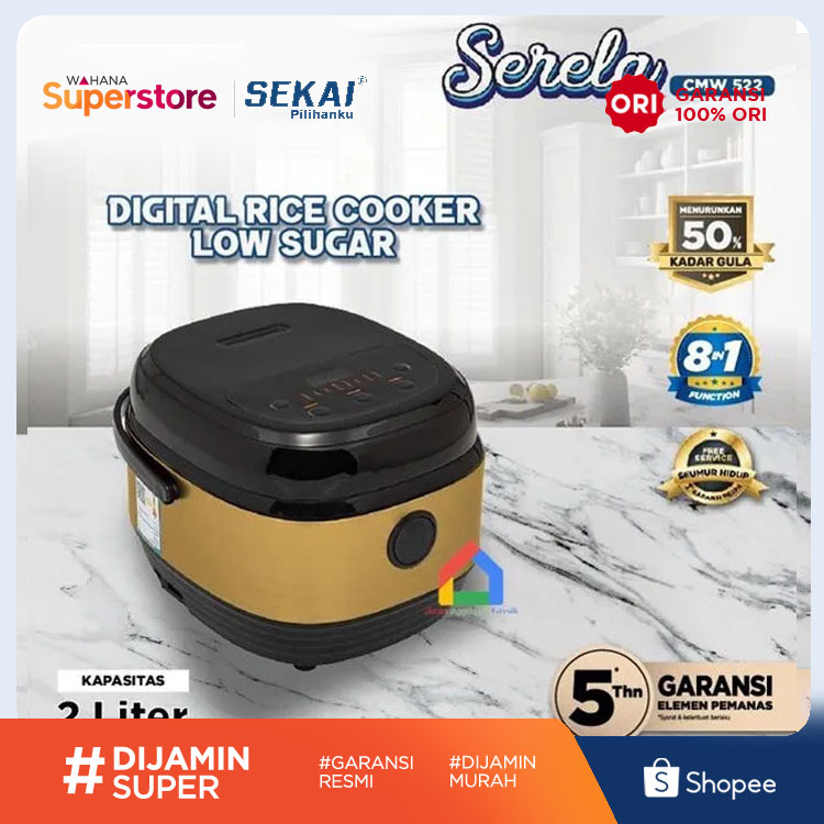 Sekai Rice Cooker Penanak Nasi 5 L CMW 522 LS | CMW522LS Emas