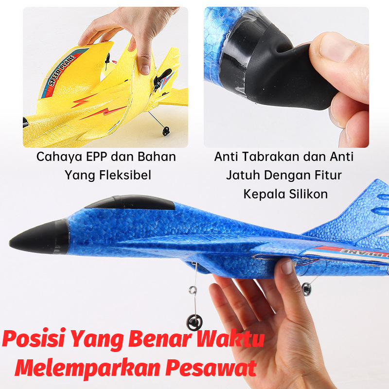Jojotoy Mainan Pesawat Terbang Remote Control Led Pesawat Glider Airplane Foam SU35 Pesawat Mainan