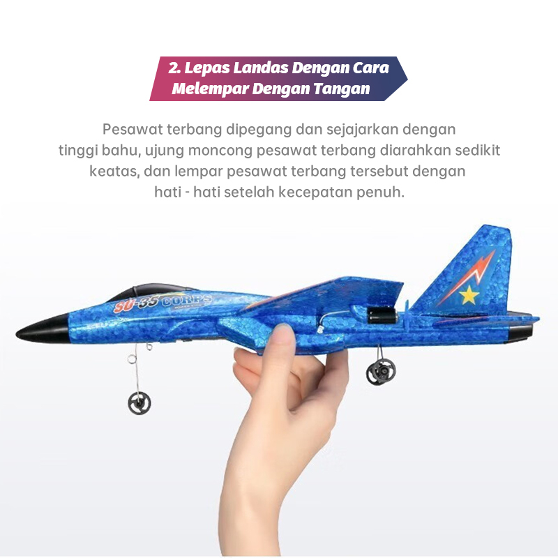 new jojotoy mainan pesawat terbang remote control led pesawat glider airplane foam su35 pesawat