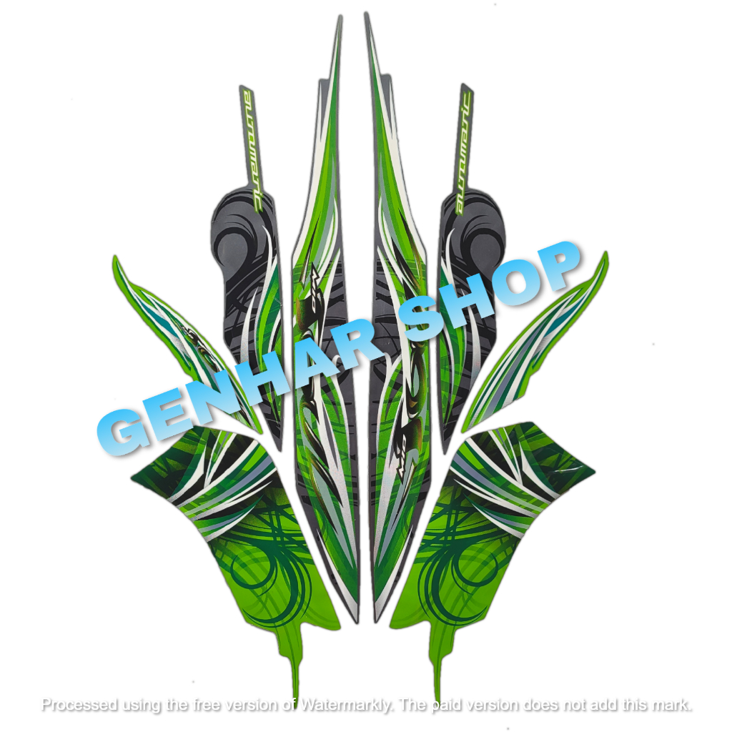 STIKER STRPING LIS BODY MOTOR YAMAHA MIO SOUL 2009 HIJAU SEPASANG STANDAR FULL SET
