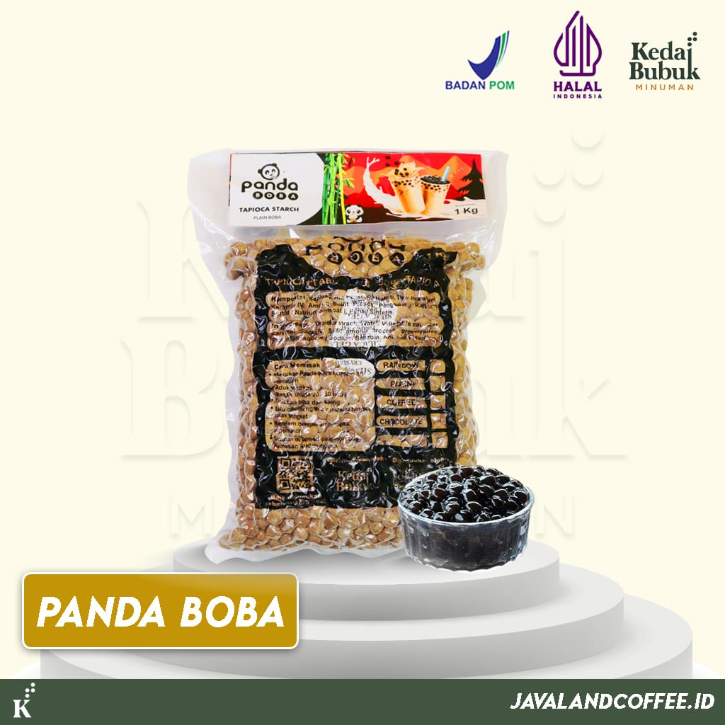 

Topping Panda Boba / Bubble Tapioca Plain / Boba Original Plain 1Kg | Bubble Drink | Minuman Kekinian | Tapioca Pearl