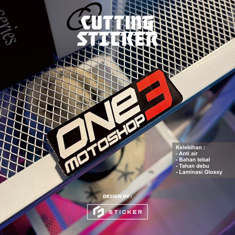 CUTTING STICKER ONE3 MOTOSHOP | TERMURAH DI SHOPEE | OUTDOOR ANTI AIR | COCOK UNTUK R15 R25 VARIO AE