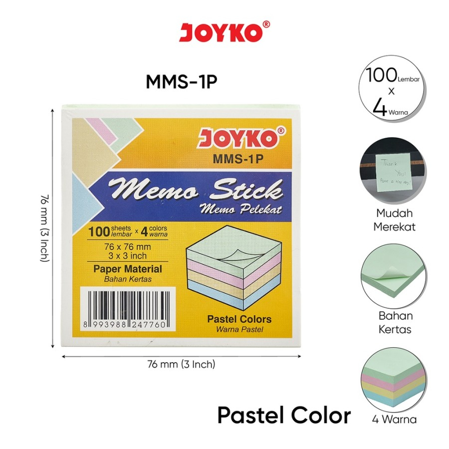 

Memo Stick Sticky Note Kertas Memo Memo Tempel Joyko MMS-1P
