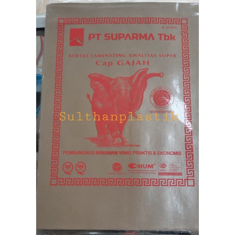 Kertas Pembungkus Nasi Gajah Pink persegi panjang bulat bunga