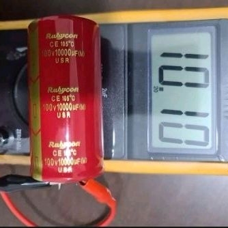 kapasitor Elco 10000uf 100volt Original Rubycon red japan 10000uf 100v Asli Japan