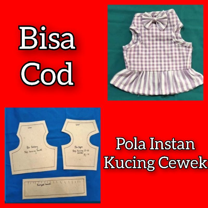 Pola Instan Baju Kucing Cewek