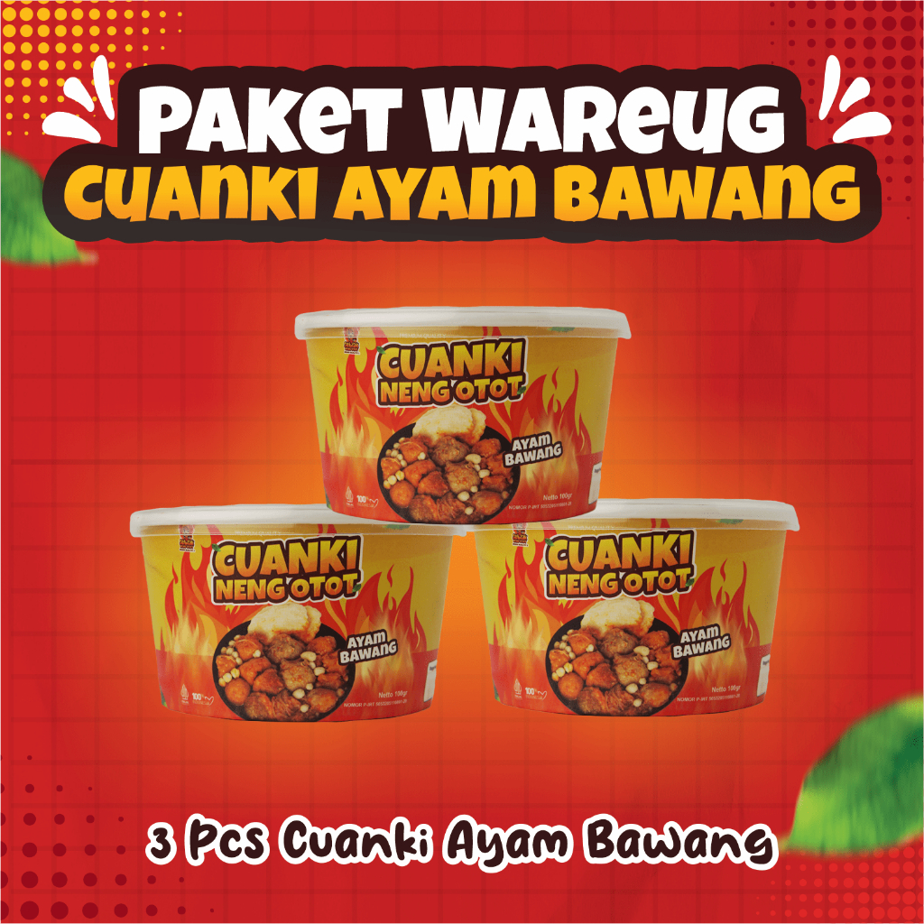 

Paket Wareug 3pcs Cuanki Neng Otot Rasa Ayam Bawang