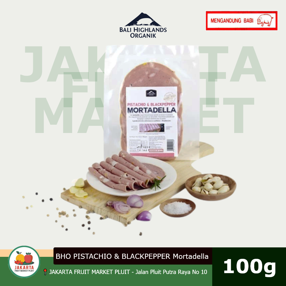 

Bali Highland Organik PISTACHIO & BLACKPEPPER Mortadella daging babi