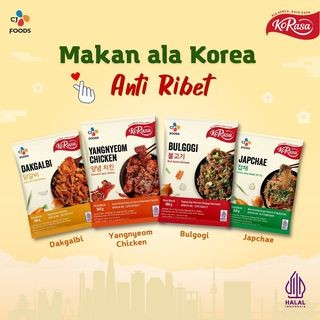 

CJFOOD KORASA JAPCHAE BULGOGI DAKGALBI YANGNYEOM CHICKEN makanan korea frozen