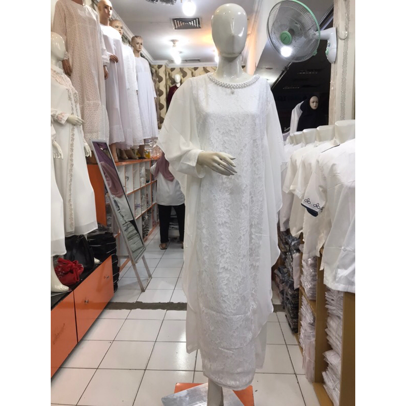 Gamis Dress Makkah 152 berbahan Cerutti Baby Doll mix borkat Model Simpel Terbaru 2023 dengan kualit