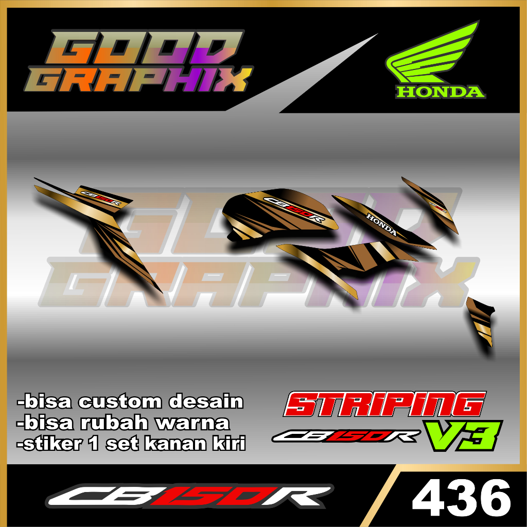 STIKER STRIPING VARIASI CB 150R OLD FULL BODY CUSTOM SUKA SUKA