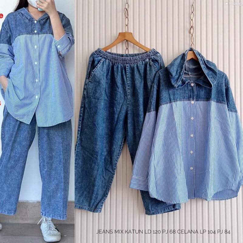 stelan jeans mix katun import