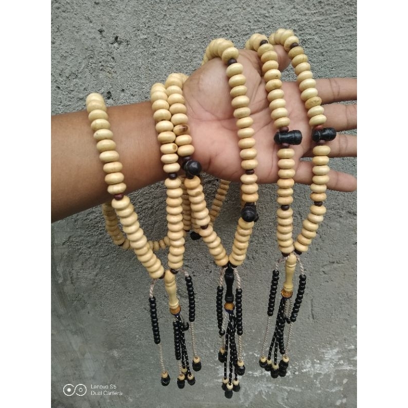 tasbih kayu 100 butir setting tijani pipih 12 mm tasbih tijani tasbih thoriqoh