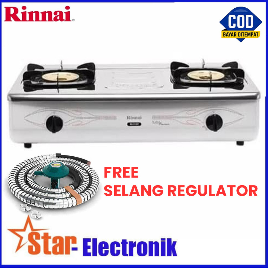RINNAI RI 712T Kompor Gas 2 Tungku BODY JUMBO STAINLESS STEEL