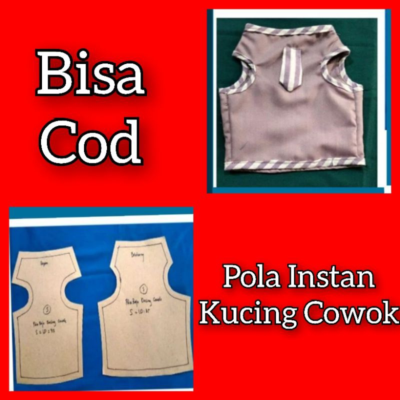 Pola Instan Baju Kucing Cowok | sangat cocok untuk penjahit pemula