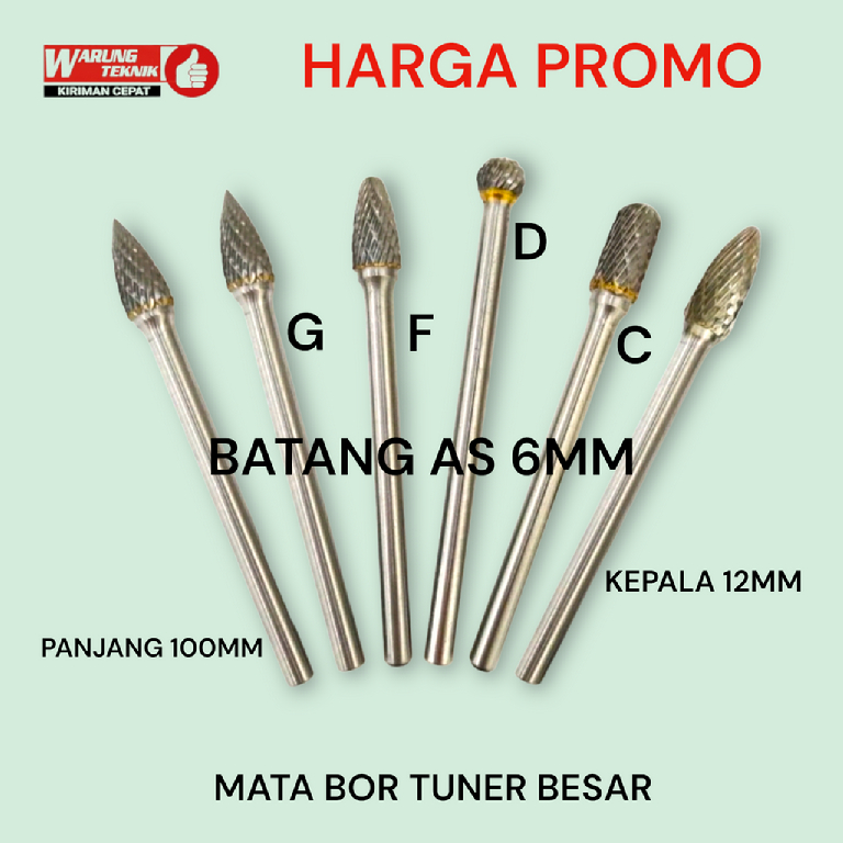 MATA BOR TUNER TUNNER CUNNER CUNER PORTING FOREDOM BESAR 6MM