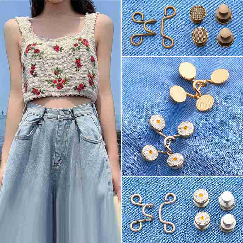 Kancing Jeans Pengecil Pinggang Celana Jeans Model Jarum Pin
