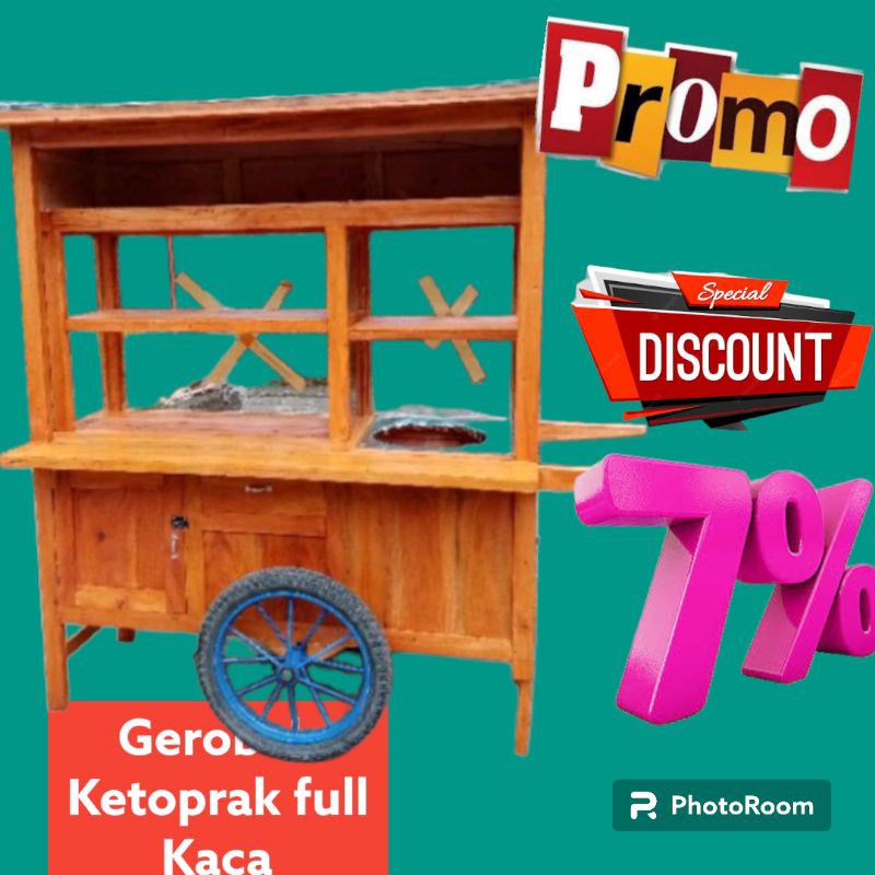 gerobak Ketoprak full kaca free ongkir