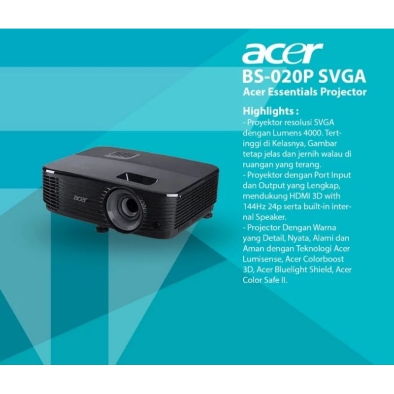 Projector Acer BS BS020P/4000 Lumens Projektor Acer BS BS020P HDMI