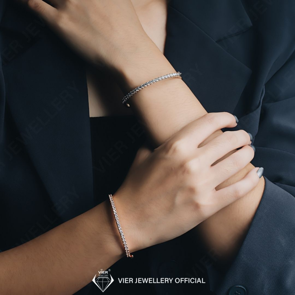 Vier Edition Bangle 11559 Gelang Wanita Crystal Zirconia Replika Berlian by Vier Jewellery