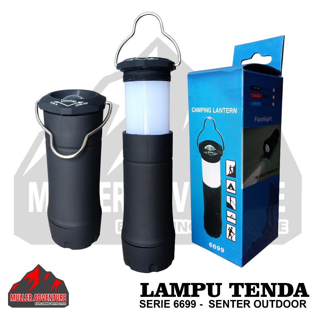 lampu tenda camping 6699 lampu tenda senter zoom baterai