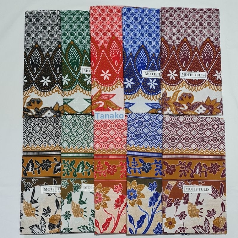 Taplak meja tamu batik segi empat persegi motif tulis warna hitam merah hijau biru katun bisa pilih