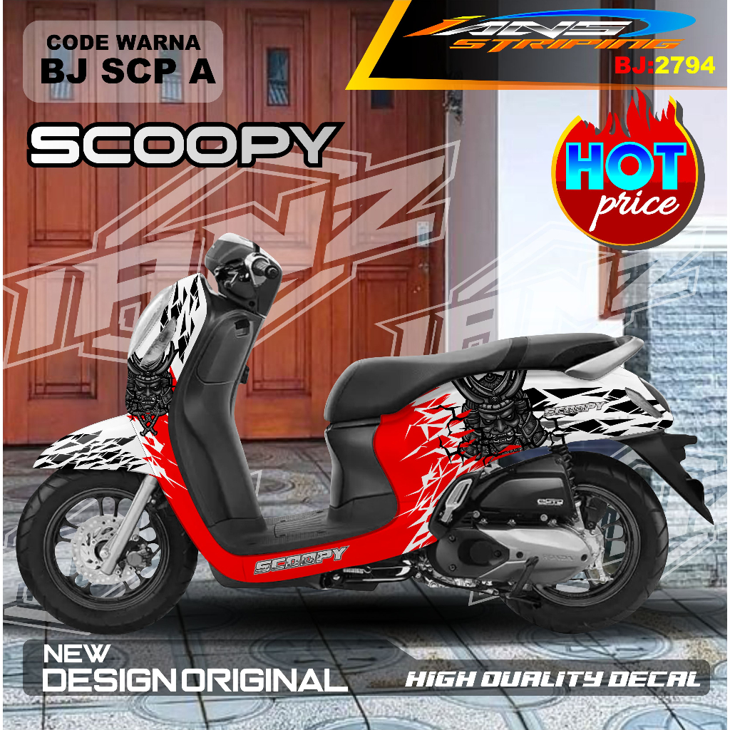 STIKER DECAL MOTOR SCOOPY 2022 NEW CUSTOM-STIKER MOTOR VARIASI WARNA SCOOPY UPDATE DESAIN