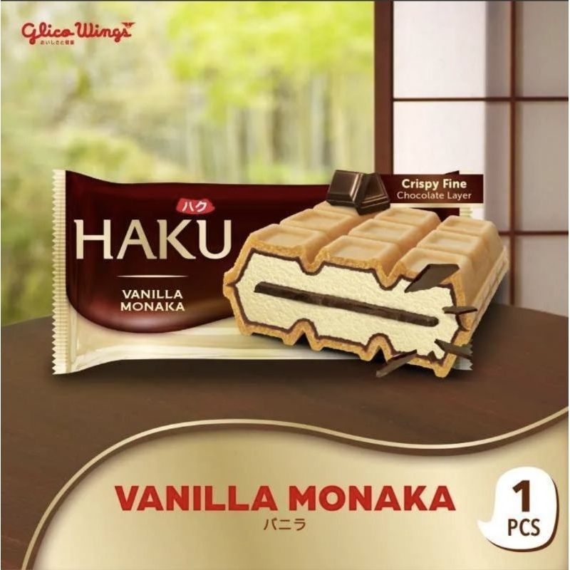 

ice cream glico wings haku vanilla monaka / es krim khas jepang / ice cream waffle