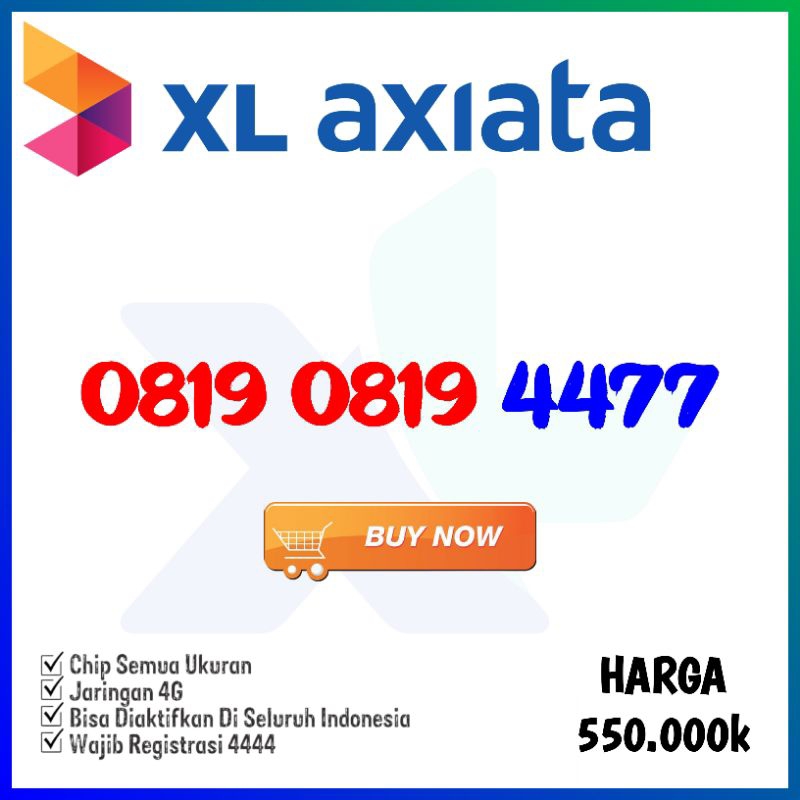 Nomor Cantik XL nomer Kartu Perdana XLaxiata No Double Operator 4477