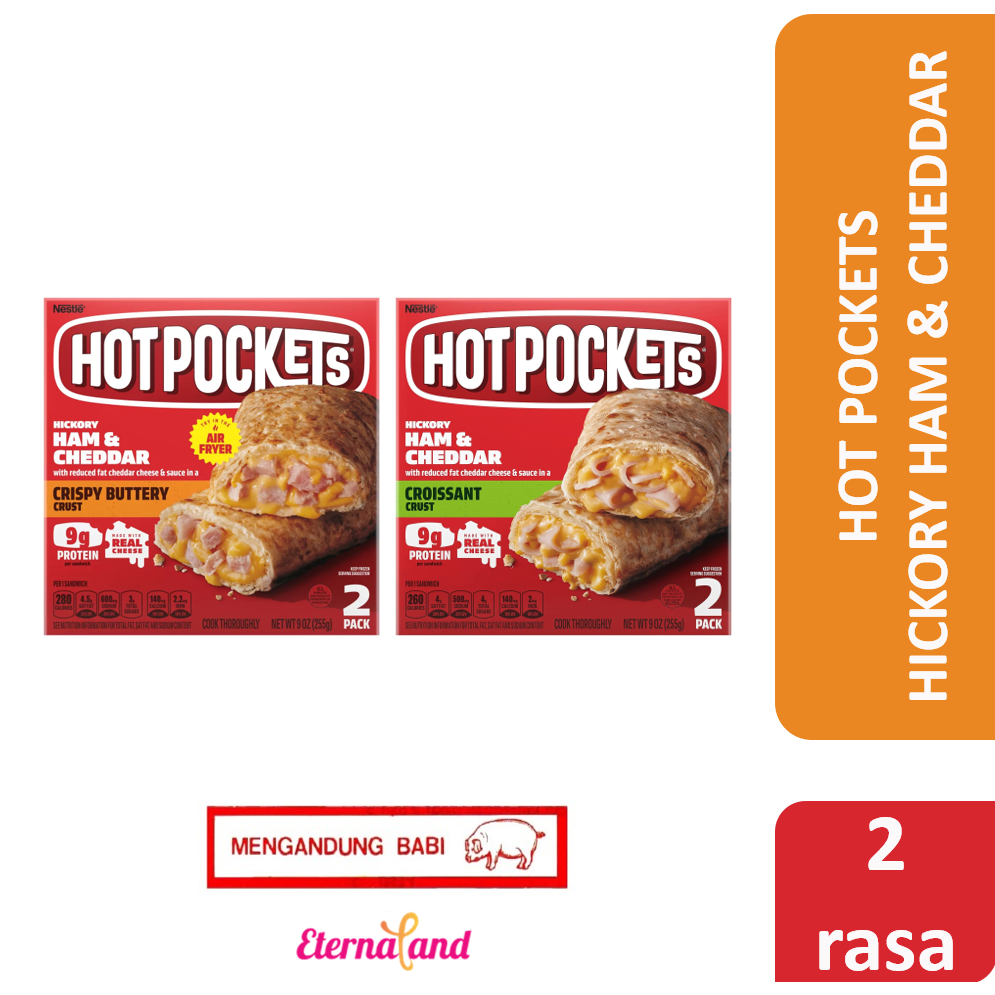 

Hot Pockets Hickory Ham & Cheddar - impor usa (NON HALAL)