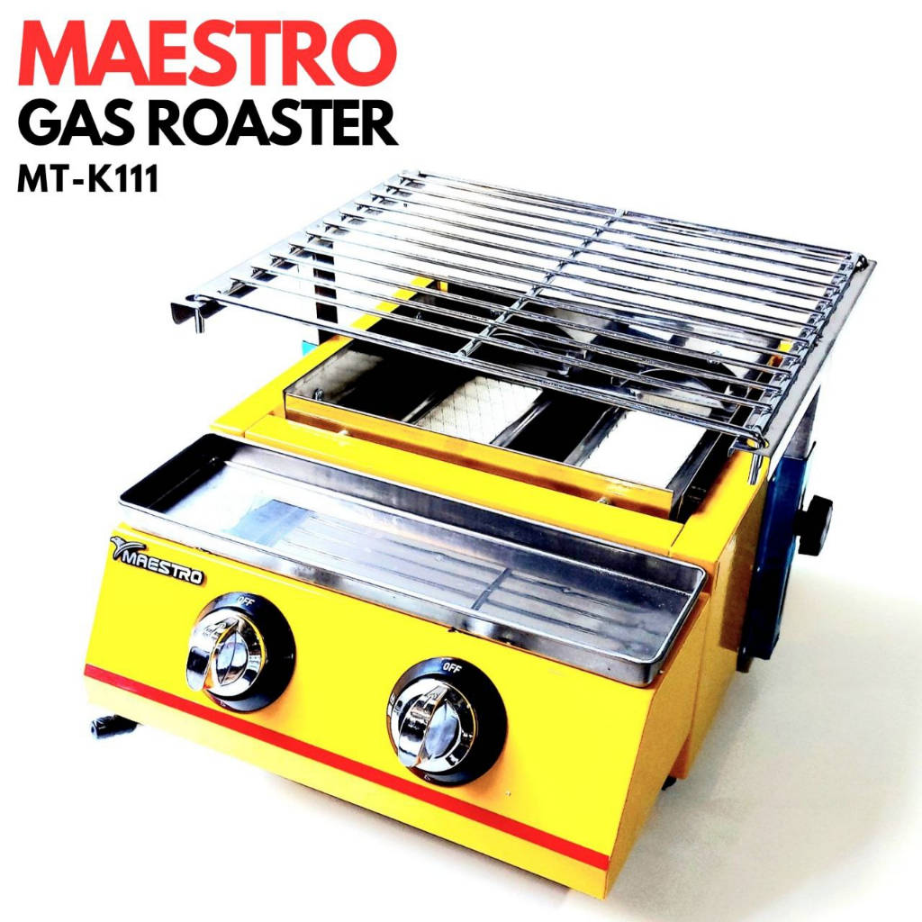 Maestro Gas Roaster MT-K111 2 Tungku Kompor Sosis Gas Kompor Panggang Gas Kompor BBQ Sosis Bakar Aya
