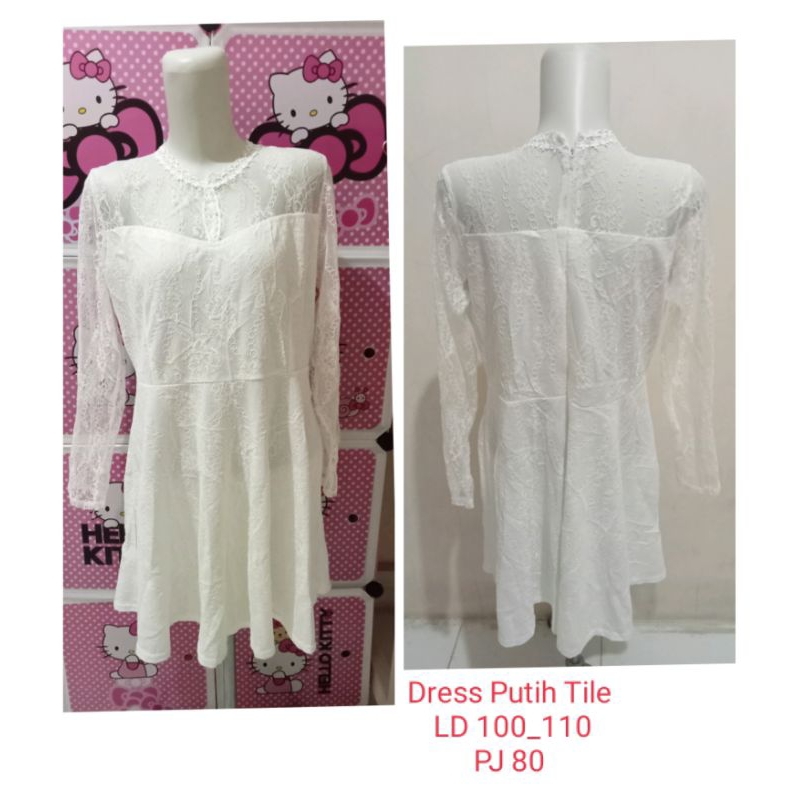 ( Katalog 42 ) Dress Putih Tile
