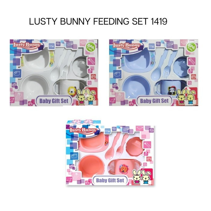 Lusty Bunny Baby Gift Feeding Set LB-1419 / Doremon / Hello Kitty Feeding Set S