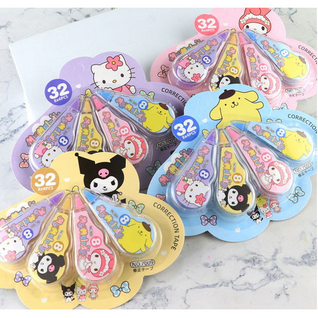 

Tip-ex Roll Sanrio Correction Tape Kawaii 4PC @8Meter 523-311