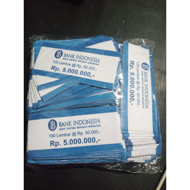 SABUK PENGIKAT UANG 50 RIBU ALL BANK (BCA, MANDIRI, BNI, BSI, BRI, BI) ISI 300 PCS