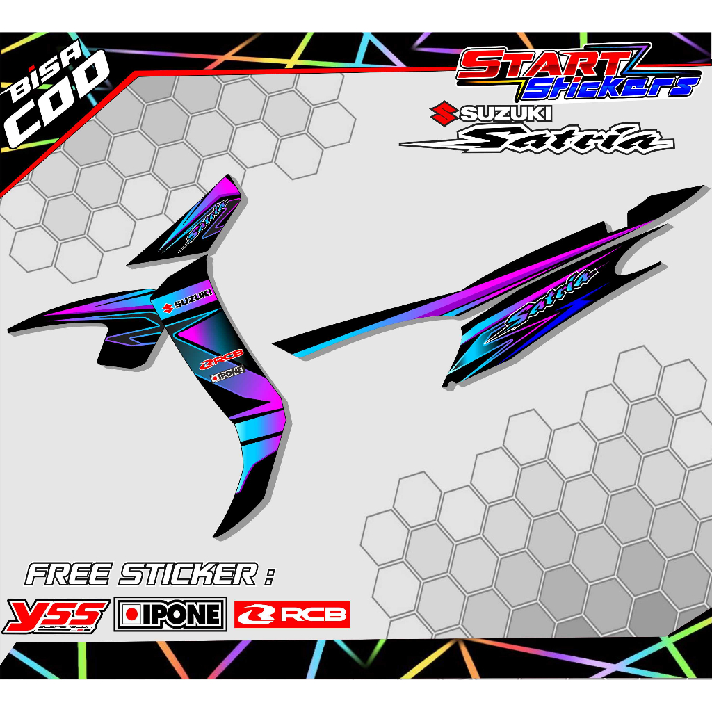 STRIPING VARIASI SUZUKI SATRIA HIU / STICKER LIST MOTOR SATRIA HIU