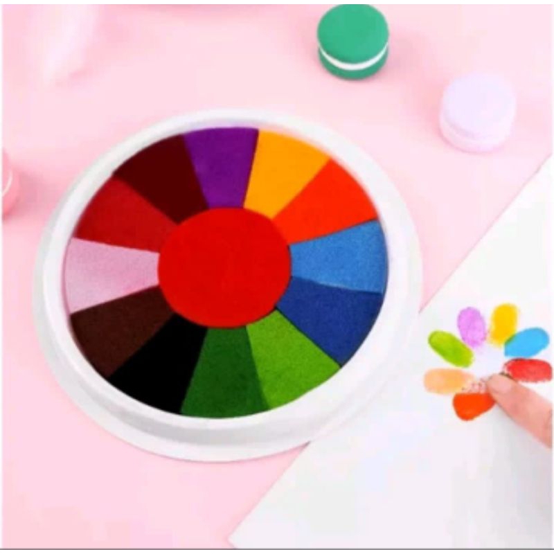

MS 13 In 1 Multicolor Tinta Stamp Kerajinan Tangan Ink Pad/ Finger Paint 18 Cm